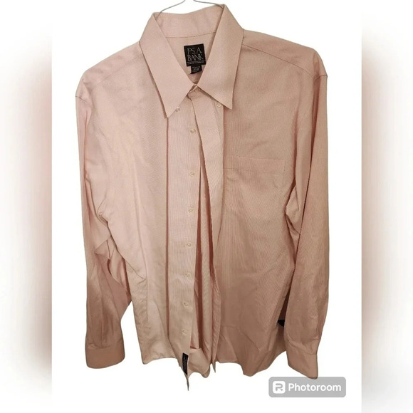 VINTAGE MENS JOS A BANK TAILORED FIT DRESS SHIRT SIZE 17-36 - Picture 1 of 4